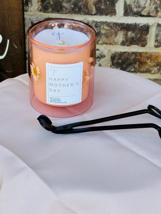 Mother's Day Limited Collection Pink Double Glass Candle